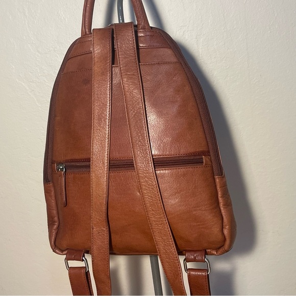 Osgoode Marley Leather Teardrop Multi Zip Backpack - Picture 4 of 11